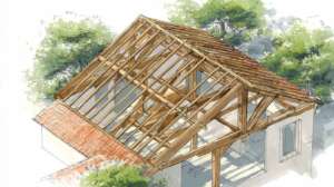 Schéma de charpente fermette