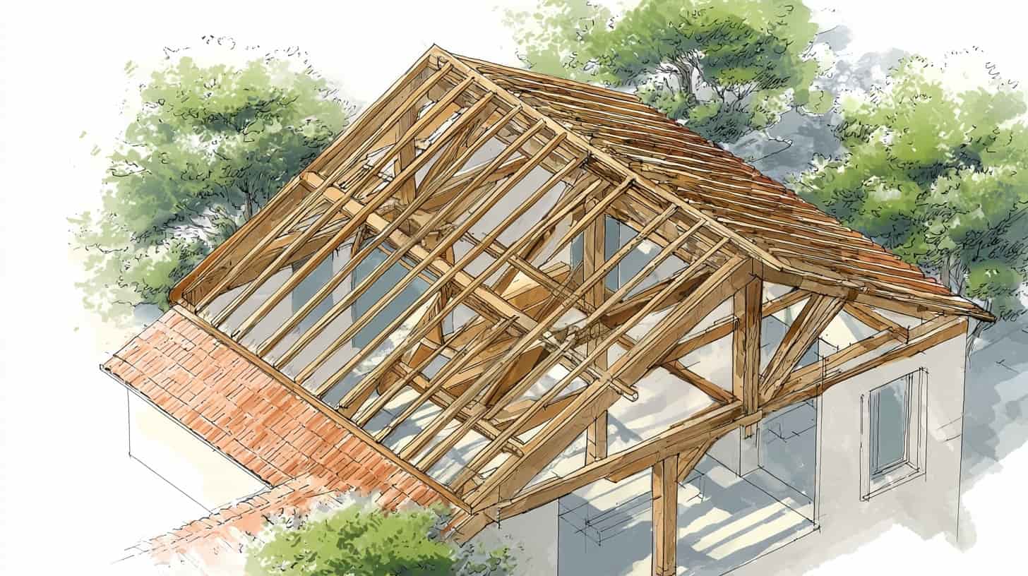 Schéma de charpente fermette